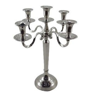 Nuevo soporte decorativo de 5 brazos para velas de Metal, soporte de pilar de vela de Color níquel plateado para decoraciones navideñas y de boda - Product Image 1