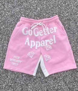 Pantalones cortos de sudor de verano con estampado 3D de dobladillo crudo Unisex personalizado 100% pantalones cortos de algodón teñidos al sol pantalones cortos de lavado ácido para hombres - Product Image 2