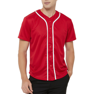 <b>High</b> Grade Unisex Short Sleeve Printed Baseball Jersey Team Wear Best Design Comfortable Breathable 100% Polyester V-neck Made - Product Image 5