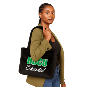 HBCU Educated Black <b>Fur</b> <b>Tote</b> <b>Bag</b> Fuzzy Purse Plush Chenille Embroidery Greek Sorority Divine Nine Gift Custom Fashion <b>Bag</b> - Product Image 5