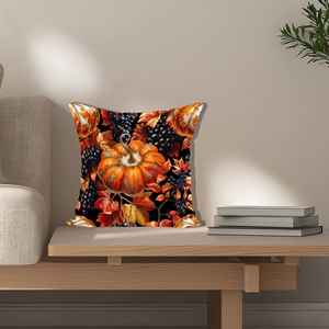 Coussin décoratif à motif citrouille : Décoration de fête d'Halloween et accent confortable, 20"x20" - 50x50 cm - Product Image 3