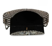 Sac à main pochette en métal pour femme au design créatif, orné de perles bohèmes et de pierres précieuses multicolores, tendance et personnalisé, idéal pour les jeunes filles