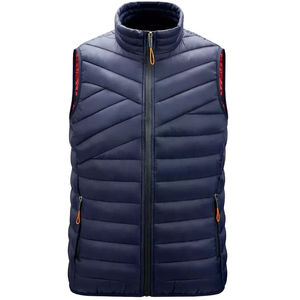 Fabricant de vêtements dernière personnalisé de haute qualité Logo personnalisé hommes gilet léger sans manches hiver vêtements chauds gilets bouffants - Product Image 1