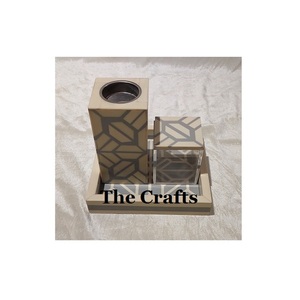 Brûleur à Bakhoor en bois couleur marron avec plateau et boîte en acrylique, diffuseur d'ambiance pour la maison, au prix le plus bas - Product Image 2