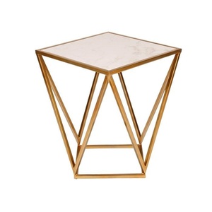 Table d'appoint moderne en métal argenté, style de mobilier de salon rond et moderne - Product Image 3