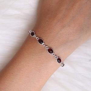 Plata de Ley 925 hecha a mano piedra preciosa granate Spinner pulsera joyería 925 piedra sólida estilo bohemio diseñador joyería de la mejor calidad - Product Image 5