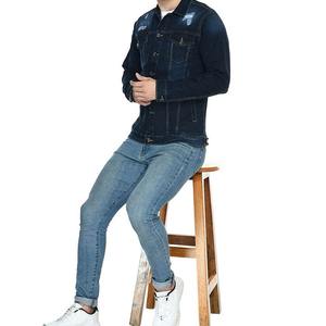 Veste en jean surdimensionnée de haute qualité col montant coupe-vent imprimé personnalisé Logo avant Streetwear pour l'automne à l'extérieur - Product Image 5