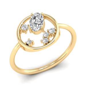 REYES Bagues personnalisées en argent sterling 925 taille ovale 0.62 carat Moissanite Bagues de fiançailles de style classique pour femmes - Product Image 2