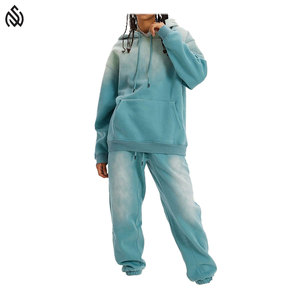 ชุดวอร์มผ้า100% สำหรับผู้หญิงชุดวอร์มพร้อมฮู้ดและกางเกงขายาวโอเวอร์ไซส์ออกแบบโลโก้ได้ตามต้องการ - Product Image 3