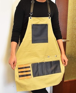 Delantal de lona impermeable de primera calidad con correas de cuero para cocina, peluquero y delantales de uso en talleres - Product Image 5