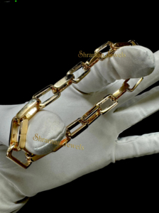 Oferta en Elegante y Exclusiva Cadena de Eslabones Rolo de Plata de Ley 925 con Baño de Oro Personalizado, Brazalete Minimalista de 8.50 Pulgadas, Regalo - Product Image 2