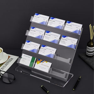 Custom OEM ODM Eco-friendly Plastic Acrylic Transparent Business <b>Card</b> Organizer Office Desk Display Stand - Product Image 4