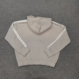 Sudadera con Capucha Personalizada 100% Algodón, Corte Holgado, Cierre de Cremallera, Pedrería, Impresión DTG, Pintura en Aerosol, Sudadera para Hombre - Product Image 2