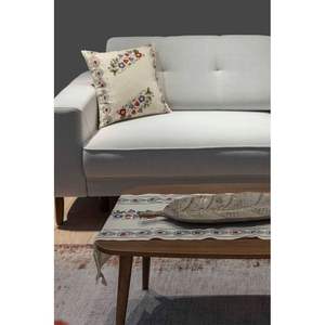 Juego de 3 Piezas de Camino de Mesa y Funda de Cojín Hechos a Mano 100% Algodón y Lino con Diseño Floral para Decoración del Hogar o Hotel - Product Image 5