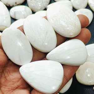 Precioso lote de cabujón de escolecita, 10 piezas, piedras preciosas sueltas lisas de 30 a 15 MM, forma única para la fabricación de joyas - Product Image 5