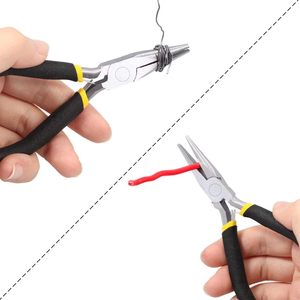 Venta al por mayor profesional Mini Alicates de punta larga 4,5 pulgadas herramientas de fabricación de joyas mandíbula suave aguja Alicates de punta resorte de acero al carbono - Product Image 4