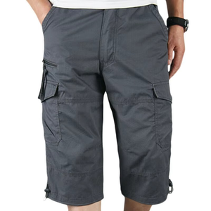 Short de couleur unie de qualité supérieure pour hommes avec poches Short en jean de gymnastique Short cargo à séchage rapide - Product Image 5