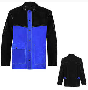 2025 nueva chaqueta de soldadura con logotipo personalizado con cuello levantado transpirable cuero dividido de búfalo para primavera disponible al por mayor - Product Image 2