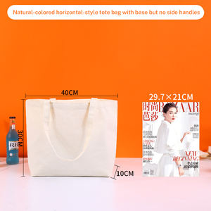 ถุงผ้าแคนวาสผ้าฝ้ายใช้ซ้ำได้พิมพ์ซับลิเมชันด้วยความร้อนโลโก้ออกแบบได้ตามต้องการ - Product Image 4