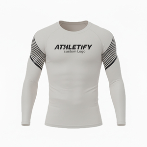 T-shirt de compression sublimé à manches longues pour hommes, vêtements de sport, salle de sport, évacuation de l'humidité, respirant, confortable, vêtements de sport pour la remise en forme - Product Image 1