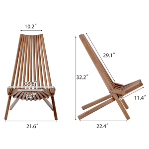 Modern Wooden Slatted <b>Lounge</b> <b>Chair</b> Unique & Comfortable Design for Indoor or <b>Outdoor</b> Relaxation - Product Image 6