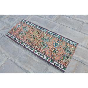 Vintage 2x4.7 ft Rug, Small Turkish Rug, <b>Red</b> Blue Southwestern <b>Wool</b> Rug - Product Image 2