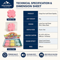 Jouets Squishy Southpeak Trèfle Croustillant, Jouets Sensoriels Anti-Stress à Presser, Vente en Gros, Fabrication OEM WS