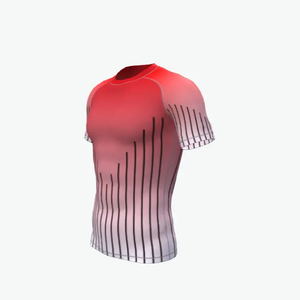 OEM Logo personnalisé Chemise de sport à manches courtes Compression 220gsm Polyester Sublimation imprimé Rash Guard pour hommes - Product Image 2