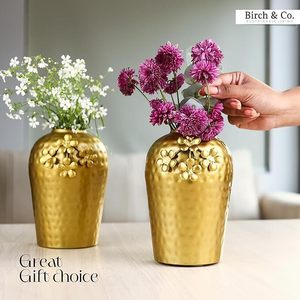 Top Selling Modern Antique Gold Coated Stainless Steel Iron Flower <b>Vase</b> Elegant Outdoor Home Garden <b>Decor</b> Party Wedding Events - Product Image 4