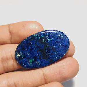 3A + คุณภาพ Cabochons 100% ธรรมชาติ Azurite พลอยหลวมรูปไข่อัญมณีแท้และหินสําหรับเครื่องประดับทําใช้ขายส่ง - Product Image 2