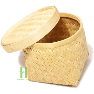 La mejor opción Cesta de almacenamiento de bambú hecha a mano Cesta Vintage para cocina Comedor Embalaje OEM en Vietnam - Product Image 1