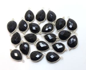 Colgante en forma de pera facetado de ónix negro Natural de Plata de Ley 925 para bodas, aniversarios, compromisos para joyería de plata - Product Image 4