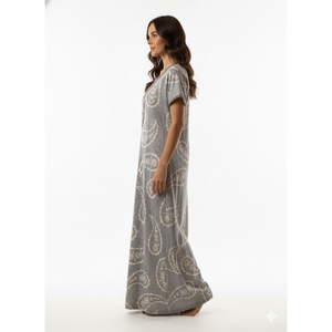 Camisón Cómodo para Mujer Alpine, Talla XXL, Estampado, Largo, Suave y Cómodo, Tejido, Manga Corta, con Bolsillo Lateral, para Uso Doméstico - Product Image 4