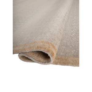 Tapis en laine et soie noué à la main Manchaha Lub-6552 bleu, motif rayé, tapis rectangulaire pour la maison, salon, chambre, couloir - Product Image 2