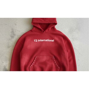 Sudadera con Capucha y Cremallera Estampada Personalizada, 100% Algodón Ecológico, T2 International, para Hombre y Mujer, Cálida, Holgada, Estilo Otoñal - Product Image 3