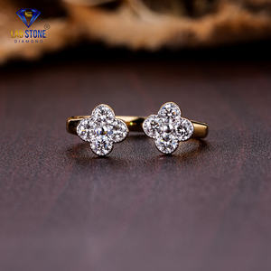 Lab-Stone Party Wear Bague en diamant 0.528 TDW Diamant taille ronde Or jaune Couleur EF-VS - Product Image 1