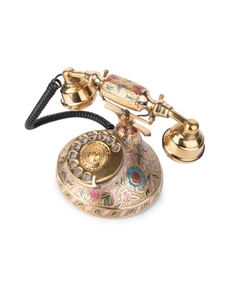 Téléphone fixe rétro coloré en laiton pour la décoration de la maison et du bureau, décoration dorée pour la maison, style moderne, décoration de ferme - Product Image 3