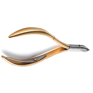 Pince à ongles à cuticules en or à demi lames tranchantes durables manucure pince à ongles à cuticules à motif rond pour la beauté - Product Image 3