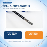 YYF SM1100D Pince vétérinaire détachable pour sceller et couper, 10 mm, 37 cm, à tige longue, à mâchoires droites, instrument laparoscopique réutilisable