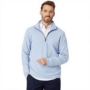 Pull à col zippé en gros 100 % coton, sweats à capuche pour hommes conçus pour les activités de plein air avec un tissu résistant - Product Image 1