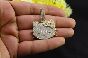 Top haute qualité Moissanite diamant pendentif mignon chat pendentif bijoux à breloque 925 argent étincelant Kitty accessoire enfant bijoux - Product Image 6