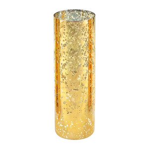 HST0412GS - Abat-jour en verre moucheté doré pour bougie hurricane, tube cheminée [sans base] - 4 x 12 - Product Image 1