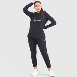 GA Signature Black Casual Joggers for Women High-Waisted Midsize XL Breathable Canvas Fabric Elastic Waist Closure Wrinkled - Product Image 4