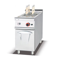Cuisinière à pâtes au gaz commerciale avec armoire, 6 paniers, bouilloire à nouilles, cuisinière à pâtes en acier inoxydable