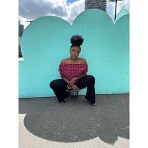 Dara by Oge African Print <b>Fringe</b> Crop <b>Top</b> in Pink & Green Elegant Clothing for Women - Product Image 3