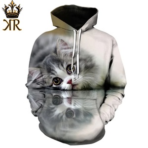Sudaderas con Capucha Sublimadas con Diseño de Gato para Hombre y Mujer, Sudadera con Capucha para Niños y Niñas, Ropa Urbana con Estampado de Animales - Product Image 3