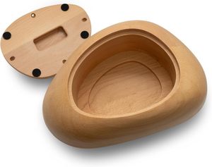 Urne en pierre de rivière en bois de hêtre fabriquée à la main pour cendres Dimensions du poids de crémation (150 lb)-pour adulte et animal commémoratif - Product Image 4