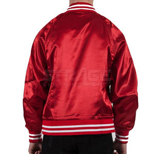 Chaqueta Universitaria de Satén de Primera Calidad con Cuello Alto, Logotipo Frontal Personalizable, 100% Poliéster Ecológico y Ligero para Hombre - Product Image 4