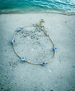 DAFNI – Bracelets en macramé faits main de style bohème variés avec perles œil porte-bonheur – Cadeaux promotionnels originaux - Product Image 1