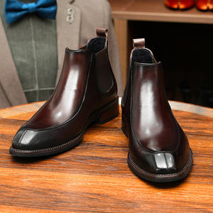 Bottes en cuir de mouton marron de luxe, au-dessus du genou, avec surface imperméable et doublure anti-humidité pour le froid et les occasions formelles - Product Image 2